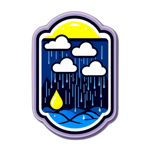暴雨警報貼紙設計