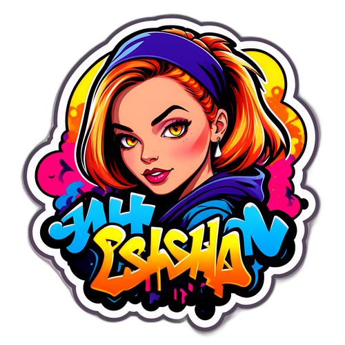 Sticker Alisha Lehmann w stylu graffiti