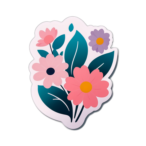 Minimalistické květinové samolepky