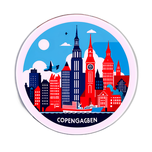 Skyline av Köpenhamn och New York City