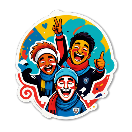 Stiker Ceria Suporter Sepak Bola