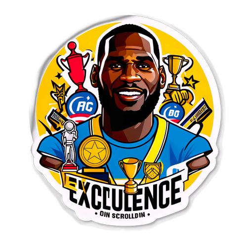 Adesivo di LeBron James con Trophies e Medaglie