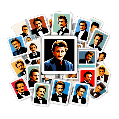 Sean Penn Collage Sticker