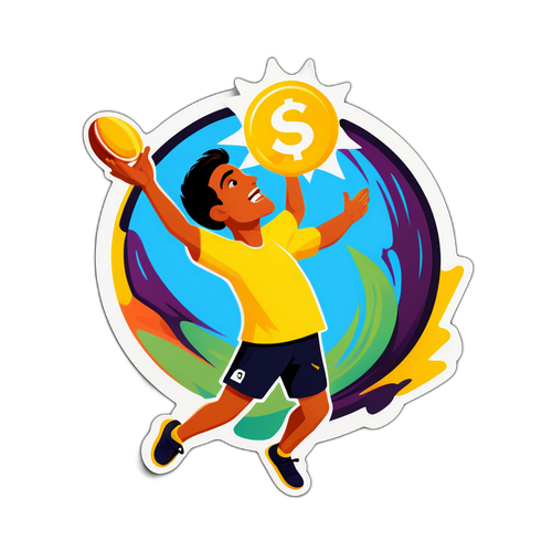 카를로스 알카라즈의 강력한 서브 순간 스티커