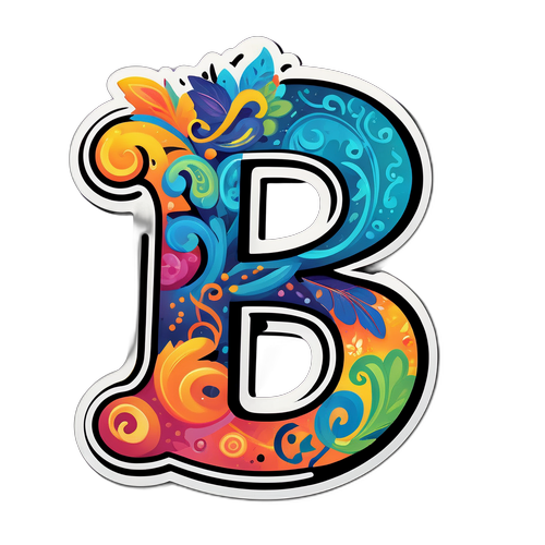 सजावटी स्टिकर 'J' के लिए