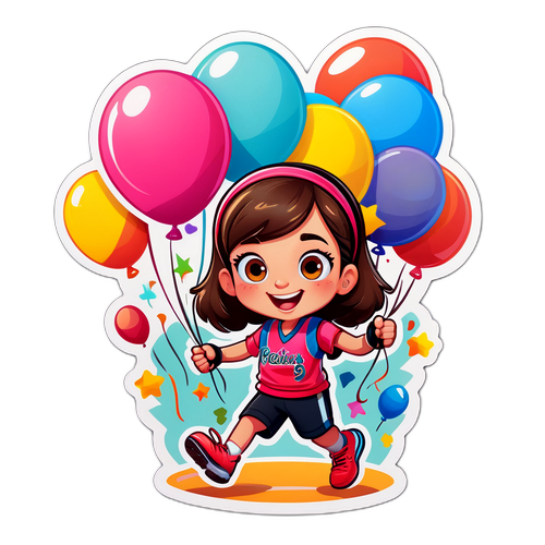 Cartoon da Patricia com Fundo Festivo