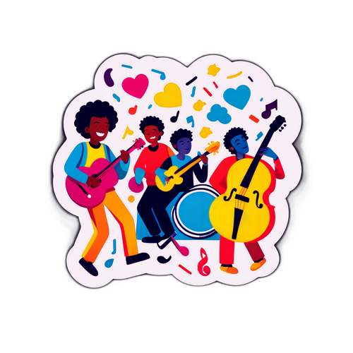 संगीत प्रेम का आनंद लेते हुए बैंड