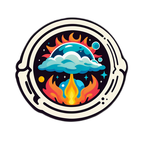 Наклейка, що відображає дослідження магнітних штормів у науці та їх значення