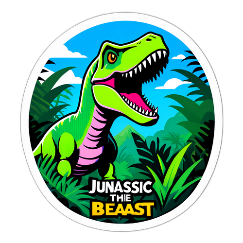 Sticker Avventuroso Ispirato a 'Jurassic World'