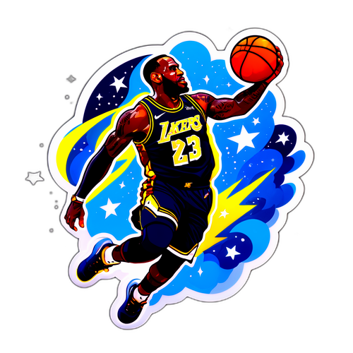 Autocollant de LeBron James en plein dunk