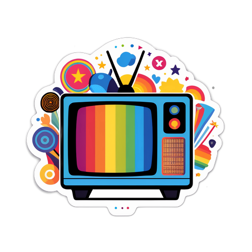 Stylizovaná nálepka televizního programu