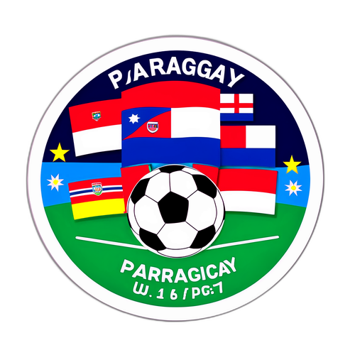 Stiker Lapangan Sepak Bola dengan Bendera Nasional