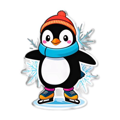 Söta pingvinen som konståkerska