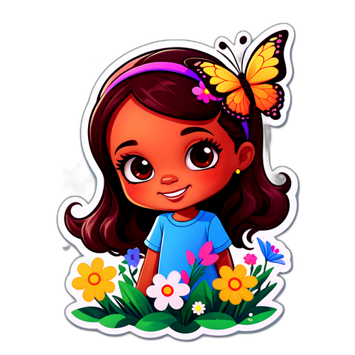 A Cute Cartoon Version of Mikayla Blakes Enjoying Nature