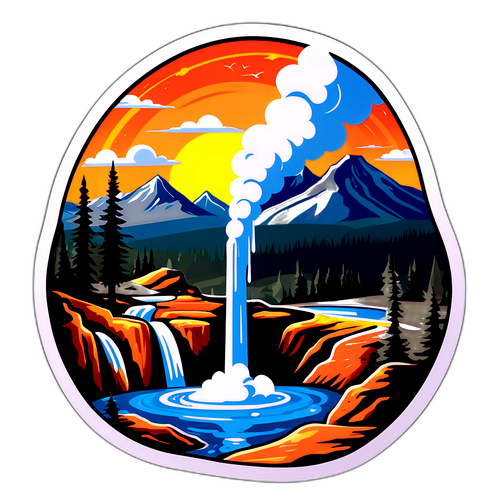 Betoverende Yellowstone Natuurstickers