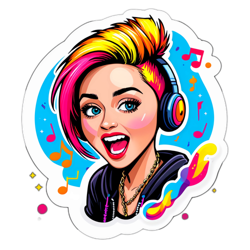 Rolig klistermärke av Miley Cyrus