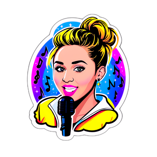Autocolant tematic de concert cu Miley Cyrus