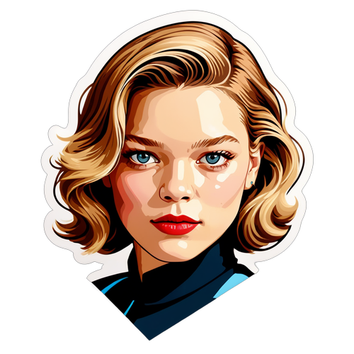 Portrait stylisé de Léa Seydoux avec une touche de glamour