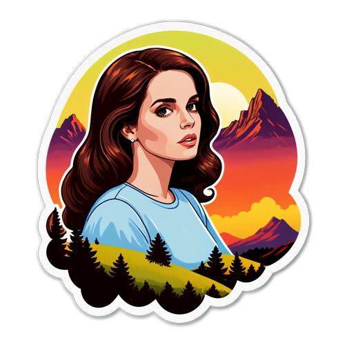 Melancholia w Krajobrazie: Sticker z Magią Muzyki Lana Del Rey!