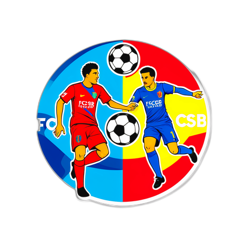 Sticker cu echipele Petrolul și FCSB în duel epic