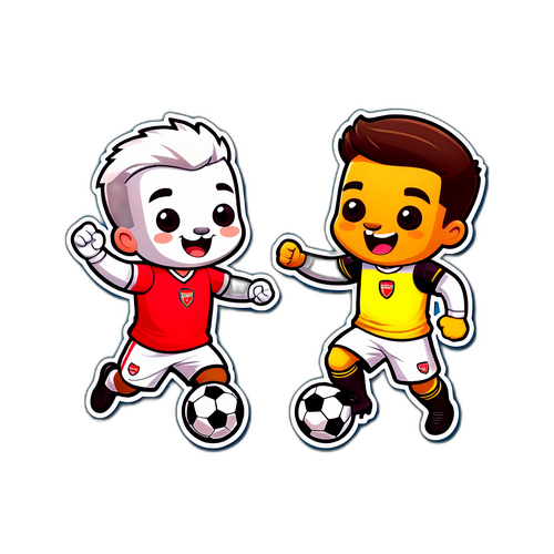 Mga Maskot ng Port Vale at Arsenal sa masayang laban ng football