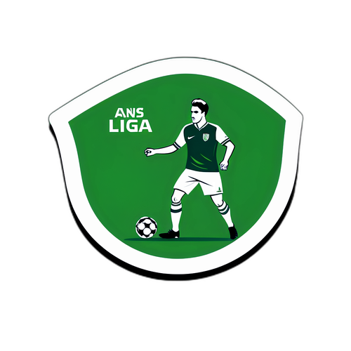 Dessin minimaliste de Liga Nos avec un ballon de football