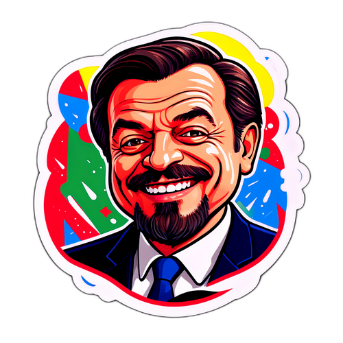 Színes politikai karikatúra Gergely Gulyásról