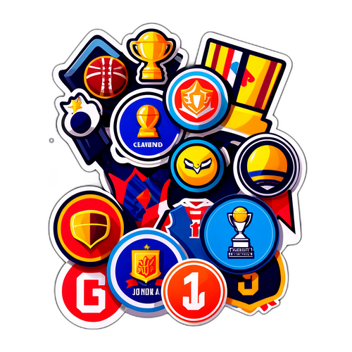 Sticker hài hước với bảng xếp hạng và biểu tượng huy chương