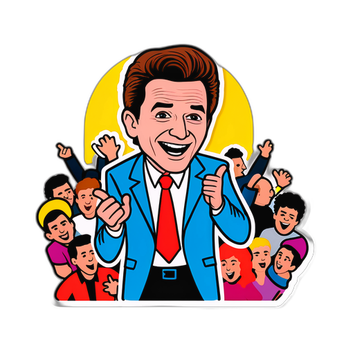 Humorvolle Karikatur von Michael Patrick Kelly bei einem Konzert