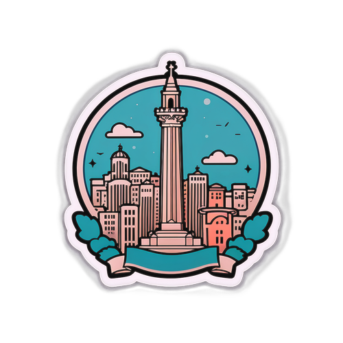 Sticker Representando Famalicão con Monumento Famoso