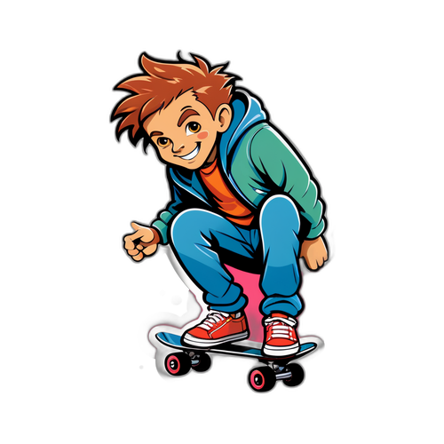 Un pochoir représentant Fritz sur un skate