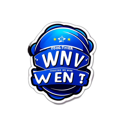 Thiết kế sticker độc đáo ủng hộ đội của bạn, với câu "Cùng nhau chúng ta chiến thắng!"
