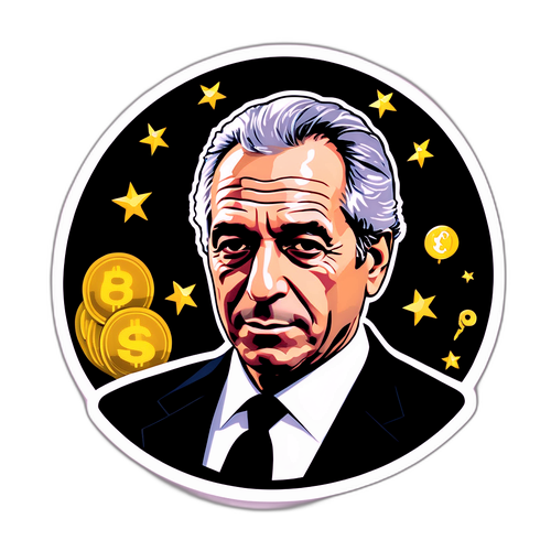 Mysterisk klistermärke med silhuett av Jeffrey Epstein