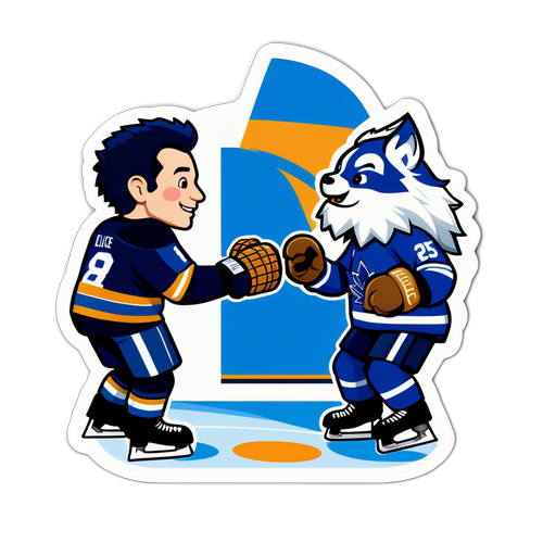 Friendly Rivalry: Blues vs. Maple Leafs Sticker