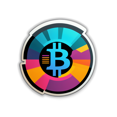 Vibrant Bitcoin Logo Sticker with Price Dynamics