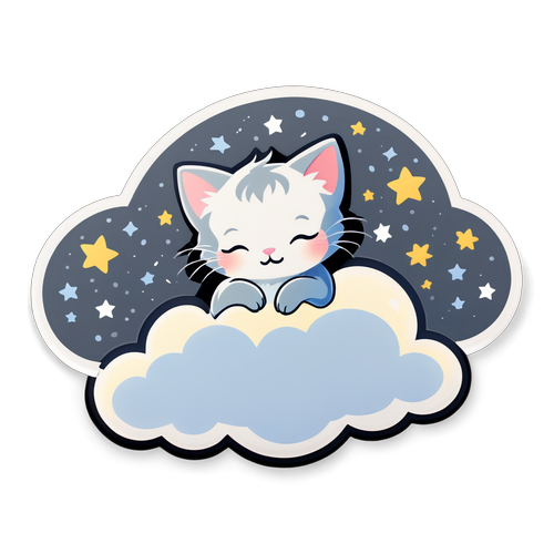 ¡Descubre el Gatito de tus Sueños Durmiendo en una Nube! ¡La Magia de las Estrellas te Envolverá!