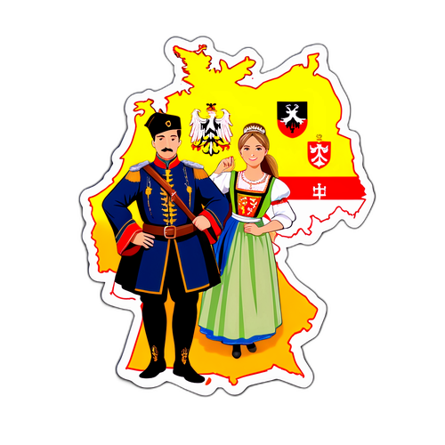 Επαγγελματικός χάρτης της Γερμανίας και της Σλοβακίας με παραδοσιακές στολές