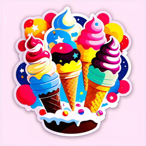 甜美冰淇淋貼紙