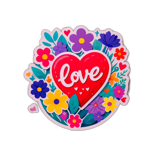 사랑의 메시지를 담은 스티커