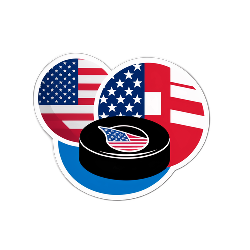 USA och Danmark Hockey Rivalitet Klistermärke