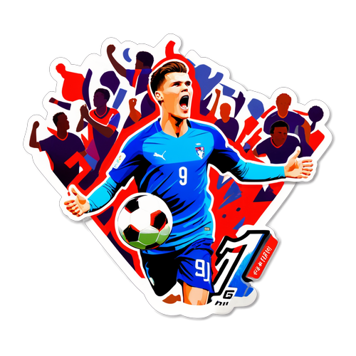 Fotbalový talent Patrik Schick při vstřelení gólu