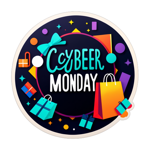 Cyber Monday felirat elegáns bevásárlóháttérrel