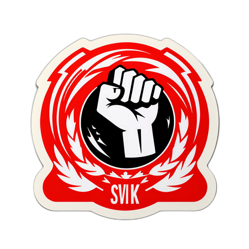 Informatieve sticker voor de voorbereiding van de staking met krachtige symbolen