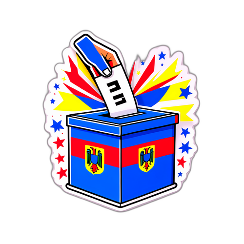 Politieke Sticker voor de Verkiezingen in Moldavië