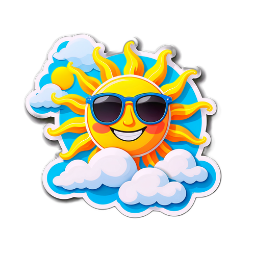 Mặt trời vui vẻ đeo kính râm