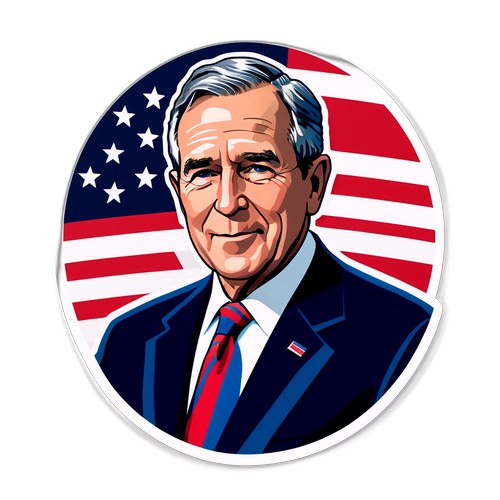 Kommemorativt klistermærke til ære for præsident Bush