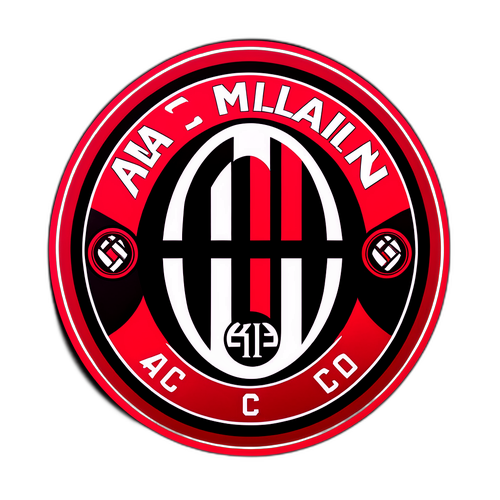 Sticker med AC Milans färger och stiliserade mål