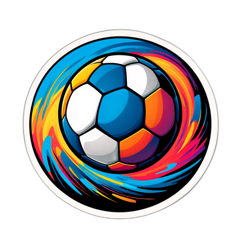 Diseño de balón de fútbol con fondo dinámico