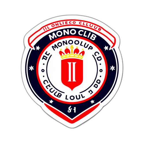 Sticker với logo của câu lạc bộ Monaco và biểu tượng của Ligue 1