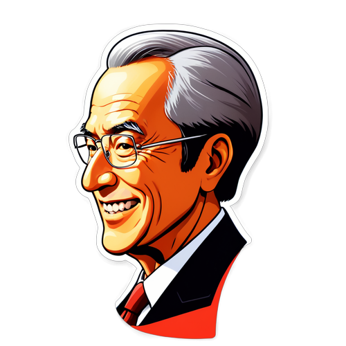 斎藤知事のリアルな姿を描いたステッカー